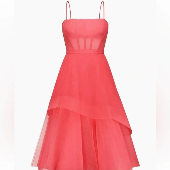 BCBGMAXAZRIA Marian Bustier Coral Fit and Flare Corset Evening Dress. Size 4 - Picture 5 of 12